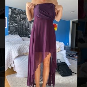 Purple high low gown